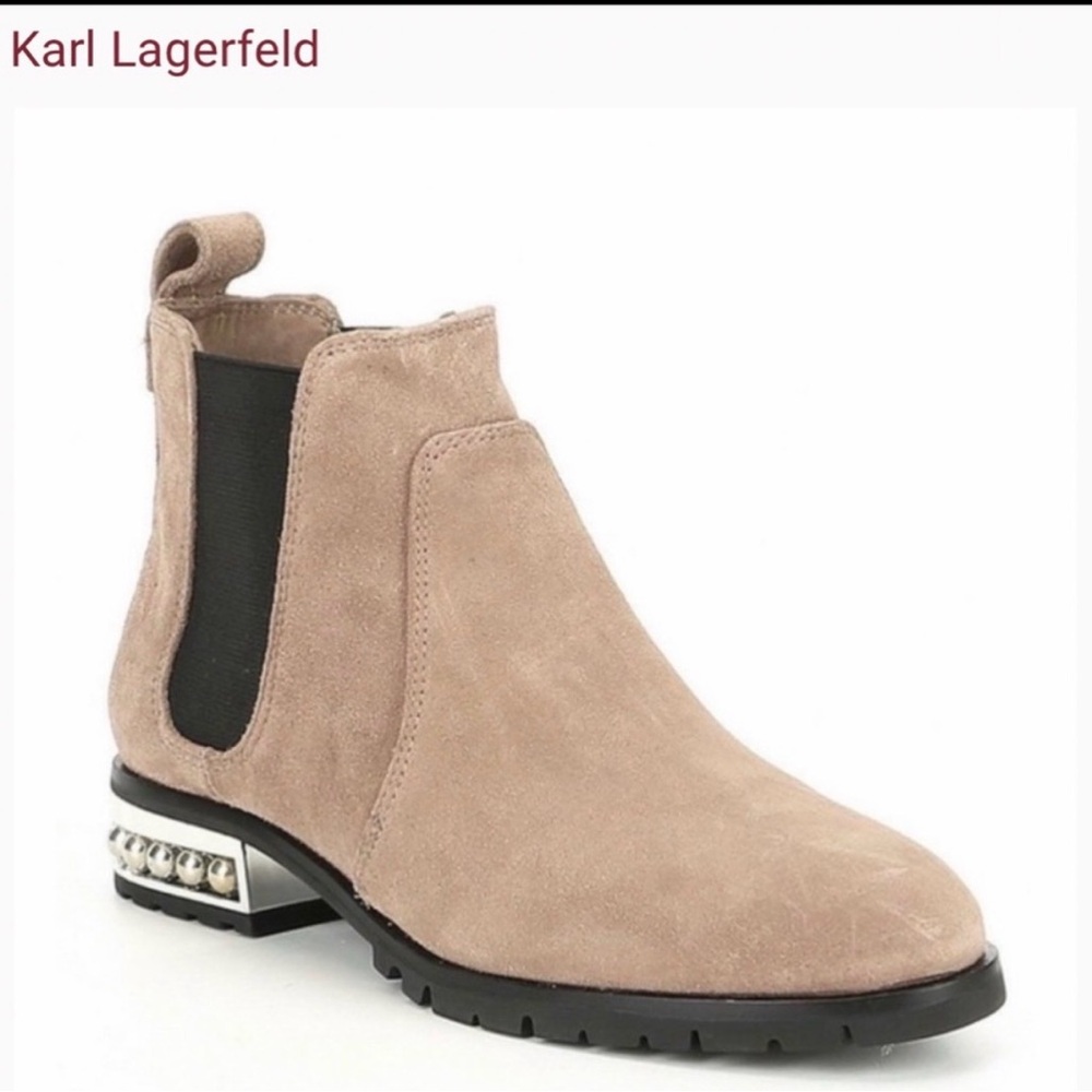 Karl Lagerfeld Paris Saxe Chelsea boots featuring a suede design NEW